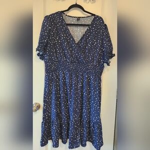 SHEIN Blue Polka Dot Dress